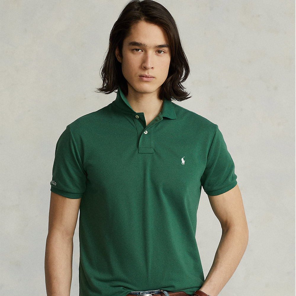 From Ralph Lauren, a Polo shirt made entirely of recycled plastic