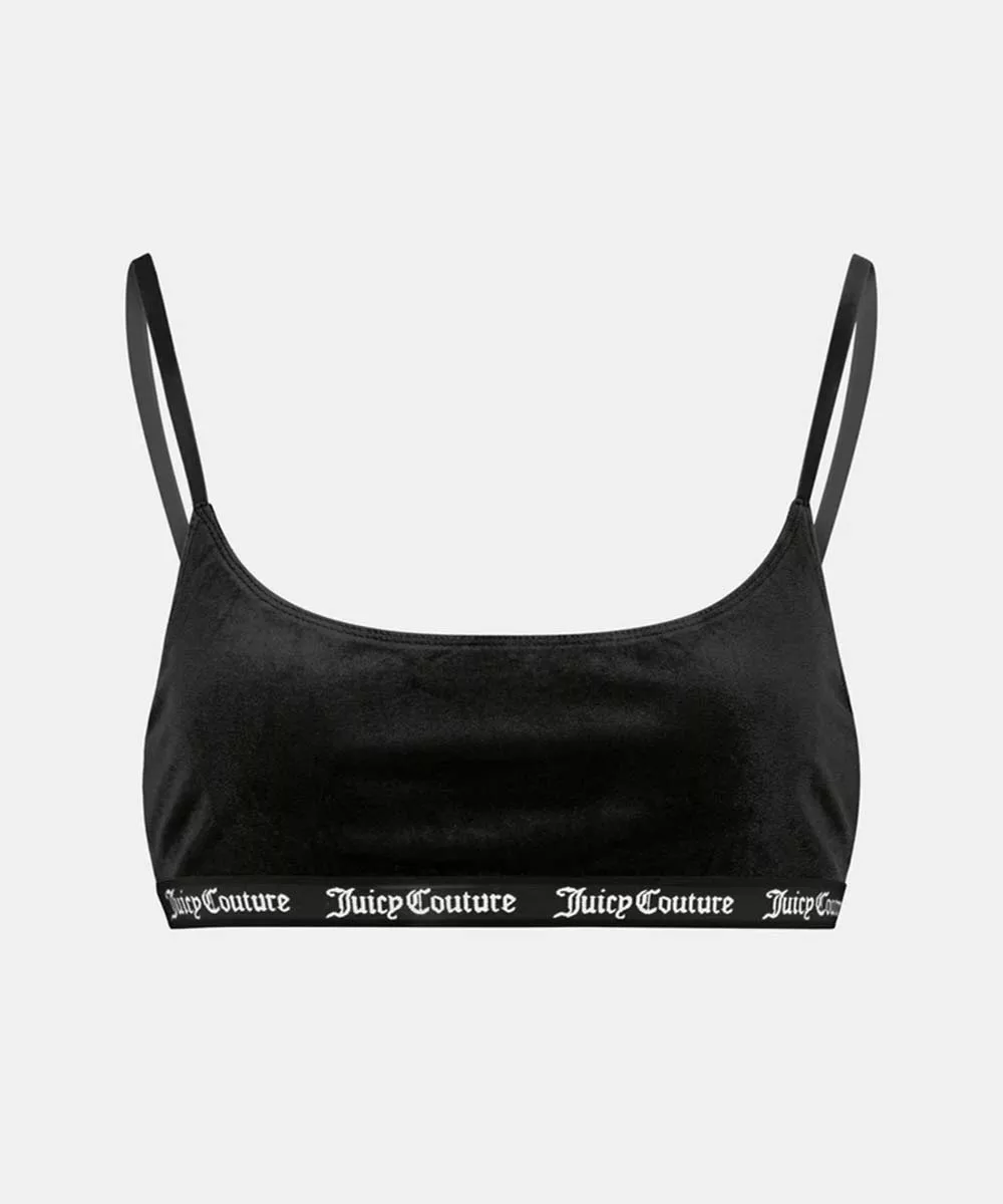 Juicy Couture WMNS VELVET T-SHIRT BRA WITH BRANDED ELASTIC Black