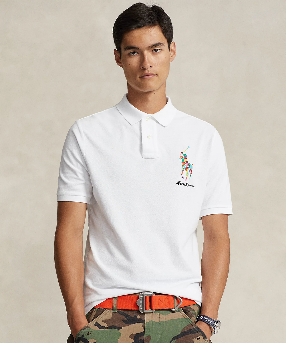 Classic Fit Big Pony Mesh Polo Shirt Pearl Brands Online